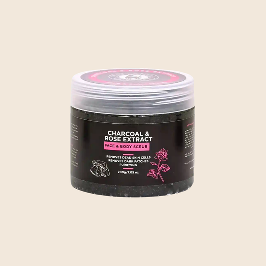 Charcoal and Rose Face & Body Scrub
